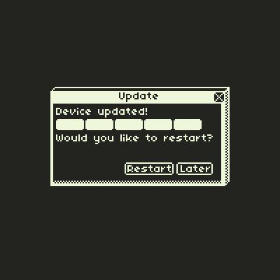 Изображение окошка обновления выполненного в стиле пиксель арт