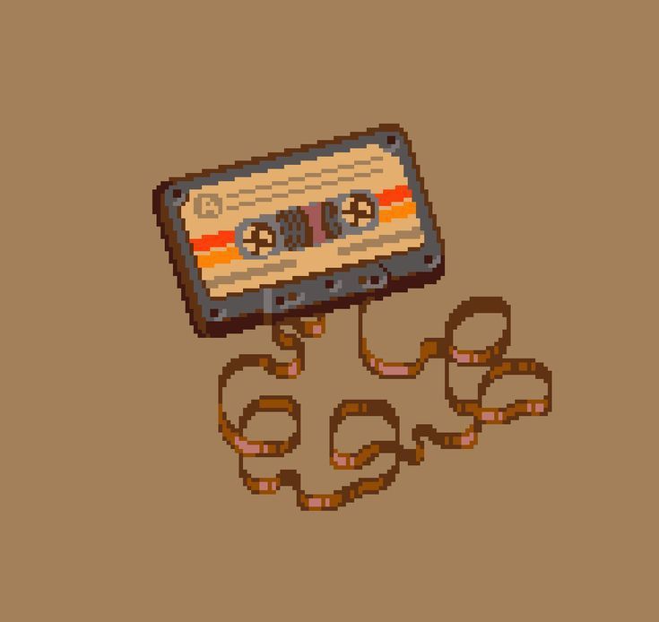 Изображение кассеты в пиксель арте